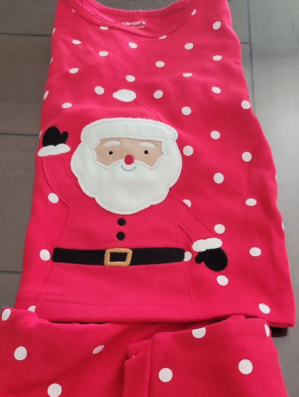 Carter's Red Santa Polka Dot Kids Pajama Set